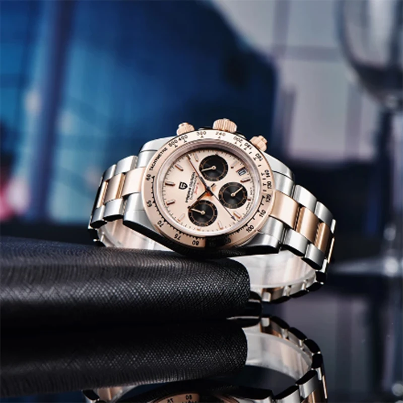 تصميم باجاني-ساعات كرونوغراف كوارتز للرجال ، ساعات عسكرية ، فولاذ مقاوم للصدأ ، مرآة ياقوت ، موضة ، VK63 ، جديد ،