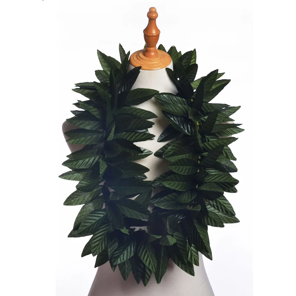

Free Shipping 50PCS/lot HL0076 100CM Artificial Silk Maile Leaves leinHawaii Hula Girl Dancer Tropical Flower Party Necklace