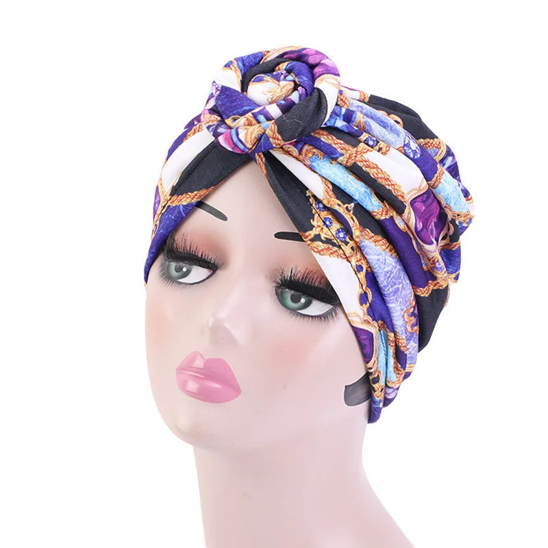 Afrikanische Druck Turban Hut für Frauen Scrunchies Knoten Headwrap Stretch Bandanas Party Headwear Damen Kopftuch Haar Zubehör – Detail 36