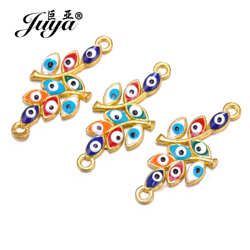 

JUYA 10pcs Fashion Evil Eye connectors Charms For DIY Jewelry Making Crafts Accessories Handmade Pendant Bracelet Findings