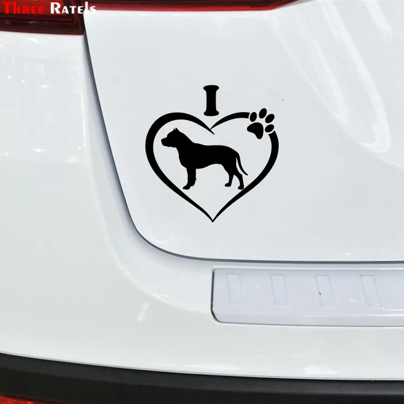 Three Ratels FTZ-189# 15x15.5cm I Love My Pitbull Dog Sticker Decal Vinyl Laptop Window Kennel Auto Scrapbook