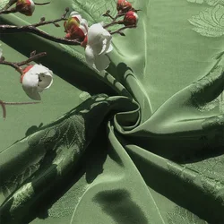 Green Retro Chinese Style Rayon Lotus Jacquard Fabric For Clothing Handmade DIY Material Designer Fabric Decoration