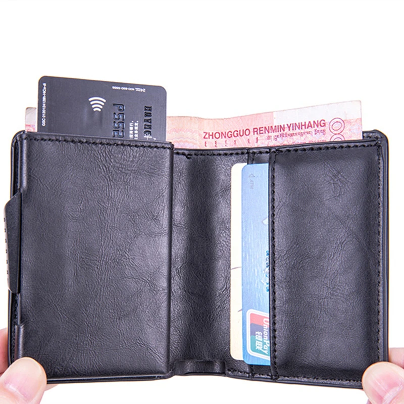 2022 New PU Leather Card Holder Bank Wallet GPS Locator Tracker Anti-lost Device Sleeve Cover For Apple Airtags Protective Case