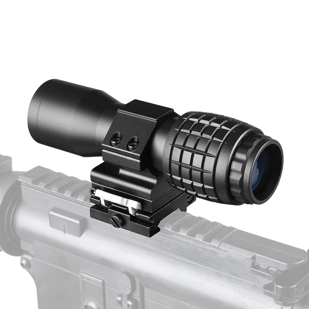 Red Dot Sight Scope 5x Magnifier Quick Flip Scope Flip To Side Mount Fit For 20mm Weaver Mount