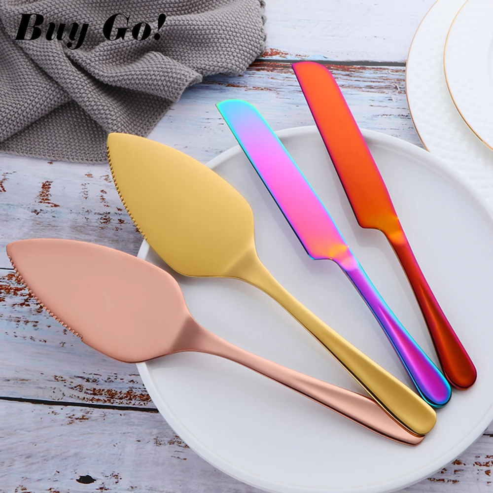 

2PCS Stainless Steel Cake Shovel Cutter Set Cheese Pizza Pie Pastry Spatulas with Server Golden Bread Knife Baking Cooking Tool