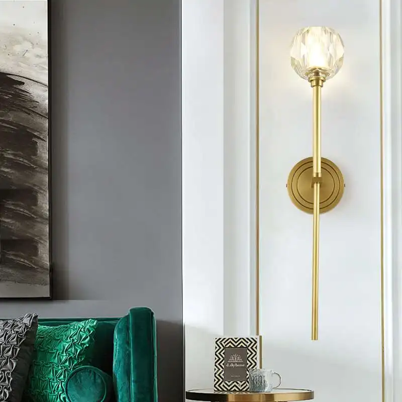 Traditional Full Brass Wall Lamp Black Gold Glass Shade Living Room Wall Mounted Light Villa Luxury Art Decoration Lamp E14 Bulb image 5