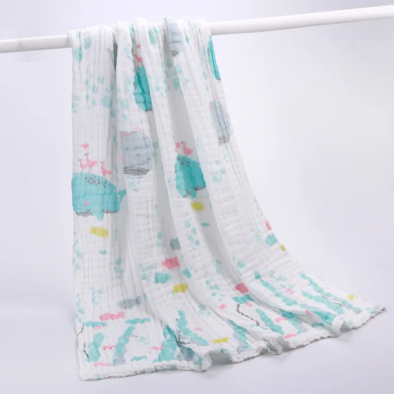 

Muslin Baby Blankets Swaddling 100% Cotton Swaddle Wrap for Newborn Babies 6 Layer Bath Towel Blanket Baby Bedding