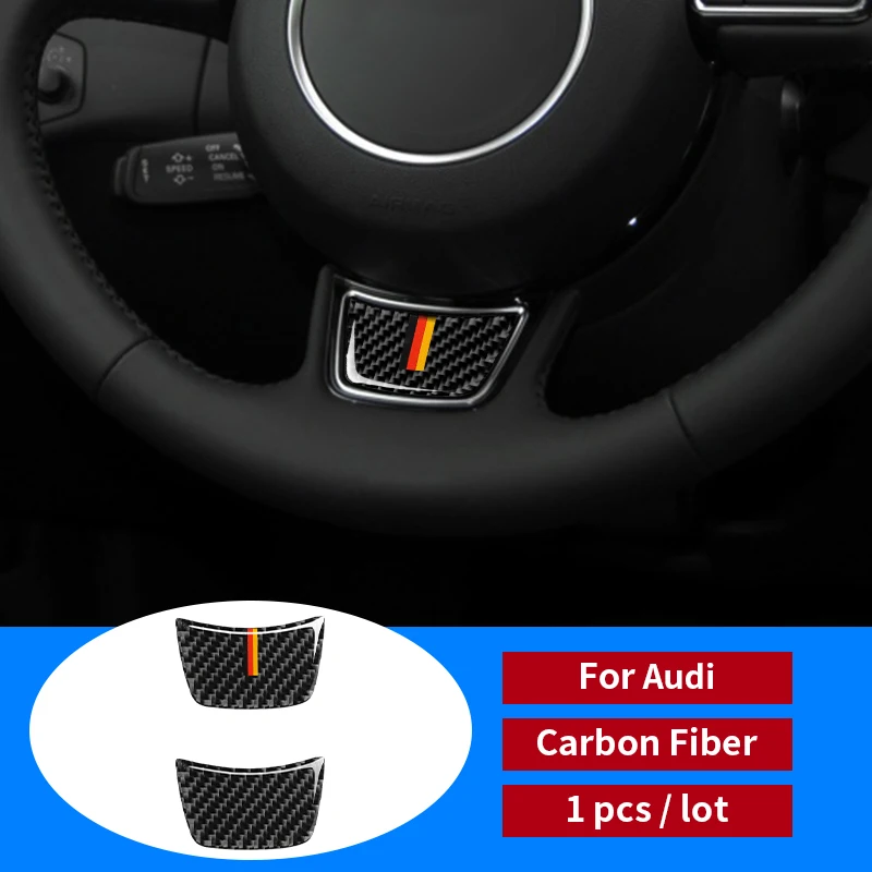 Carbon Fiber Car Interior Steering Wheel Trim Cover Stickers For Audi A1 A3 A4 A5 A6 Q3 Q5 Q7 S3 S4 S5 S6 S7 Auto Accessories