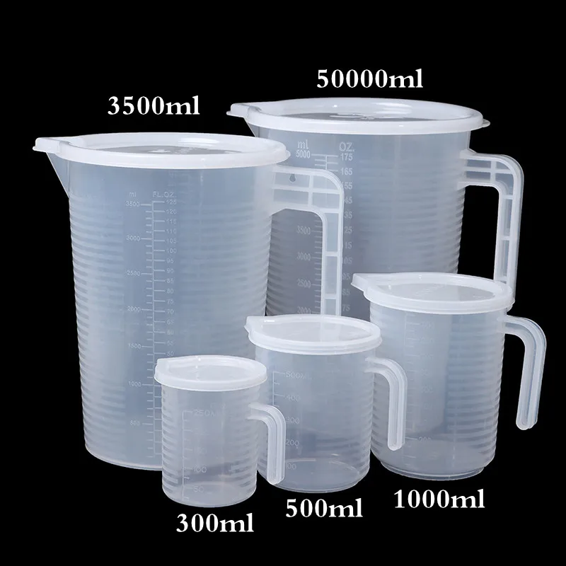 Kitchen Tools 300-5000ML Clear Plastic Measuring Cup Cups With Lid Kitchen Liquid Measure Jug Cup Container