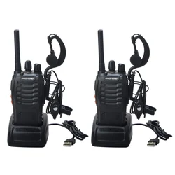 2 pz Baofeng Walkie Talkie BF-88E PMR 0.5W 16CH UHF 446.00625-446.19375MHz 12.5KHz separazione del canale con auricolare caricatore USB