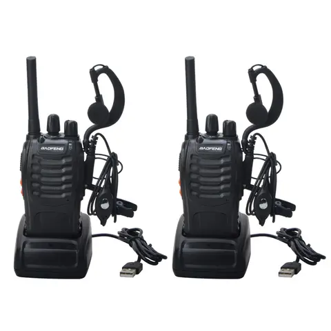 2개 세트 Baofeng BF-88E PMR 워키토키 – 0.5W, 16채널, UHF 446.00625-446.19375MHz, 12.5KHz, USB 충전기 및 헤드셋 포함