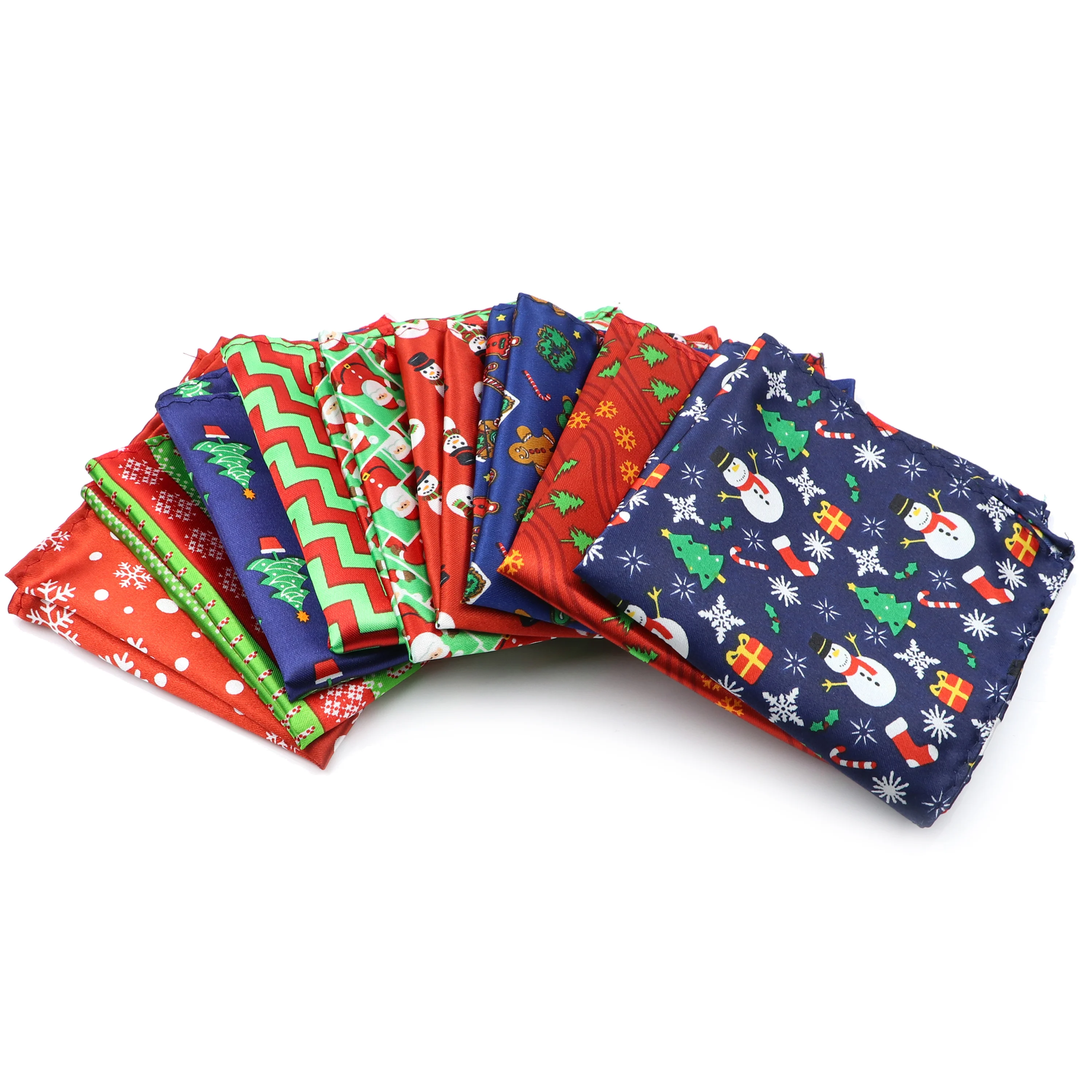 Novo lenço de natal poliéster hankie bolso quadrado feito à mão 22cm feminino & masculino casual festa presente smoking gravata borboleta acessório