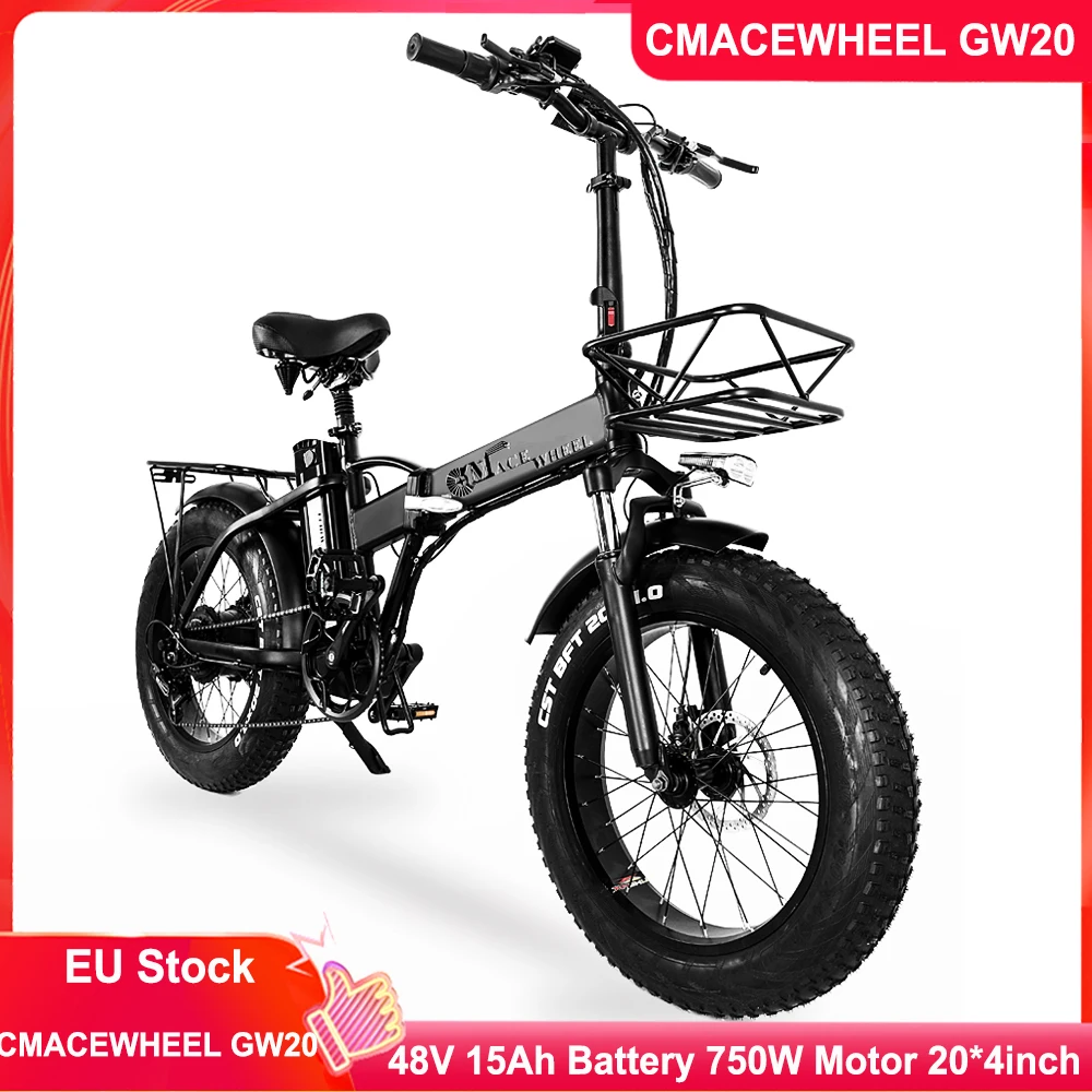 

EU Stock CMACEWHEEL GW20 48V 15Ah Battery 750W Motor 20*4inch Wide Tire Foldable E-Bike Free Shipping 3-5 Work Days