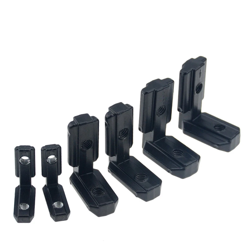 20Pcs Black L Shape Inner Corner Joint Bracket with Screw and Wrench for 2020 3030 4040 Series Aluminum Extrusion Profile