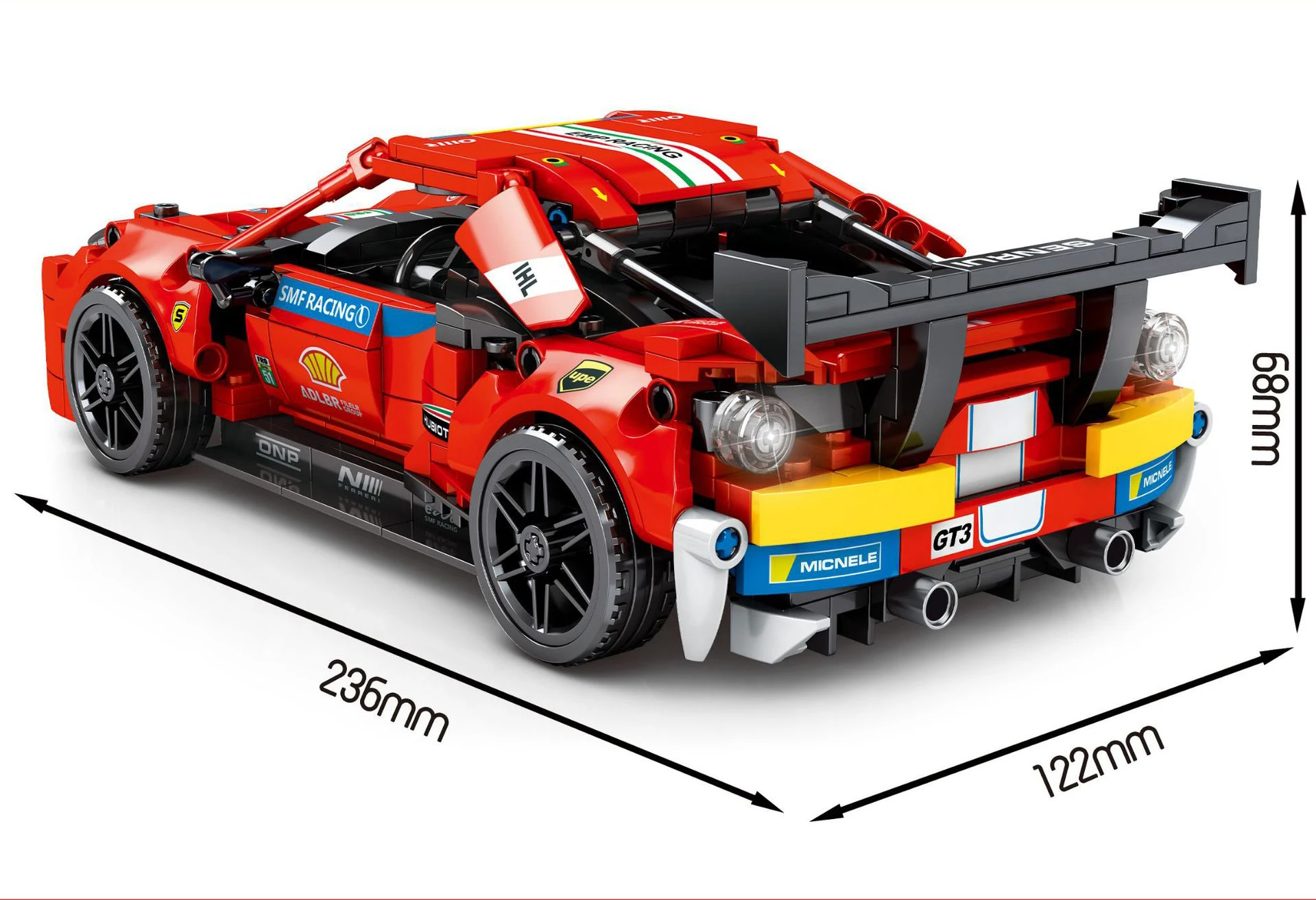 Technical Super Sport Car Building Block Italia Horse 488 Pista Spider Model Pull Back Vehicle Racing Steam Brick Supercar Toy