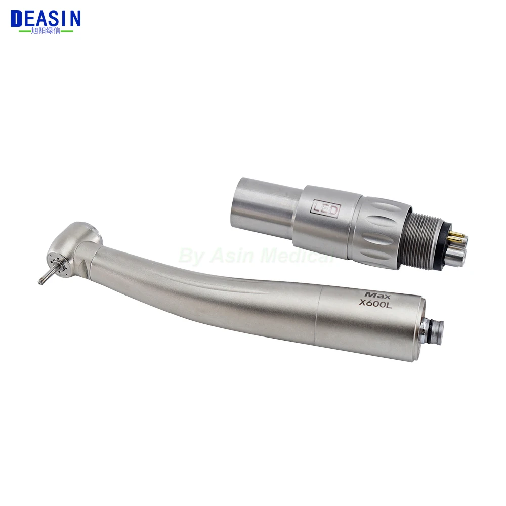 Dental Lab Equipment X600L X700L High Speed Ceramic Bearing Handpiece Air Turbine Standard Push Button Head With Optic Fiber