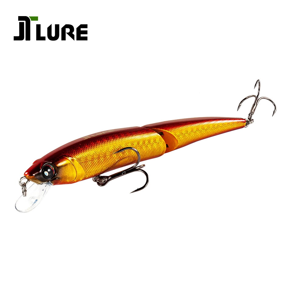 2-pieces Jointed Fishing Lures Minnow Swimbait Floating Artificial Hard Baits for Pike Bass Fishing Tackle JT9110