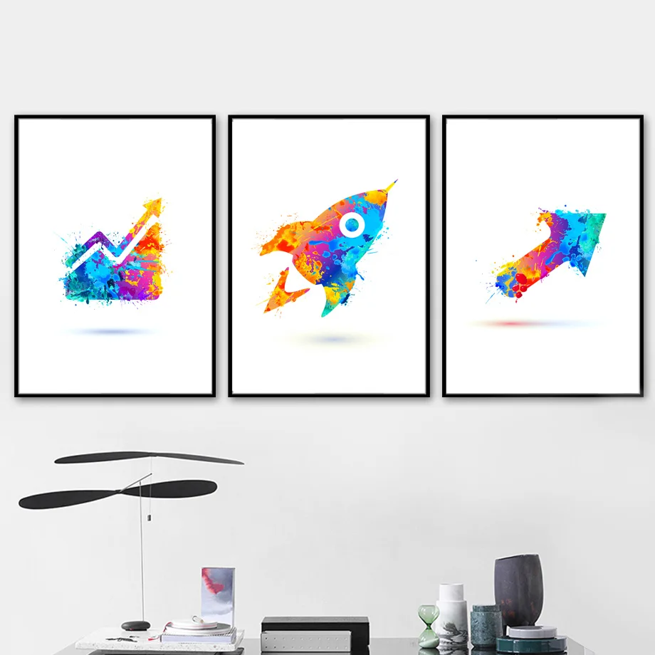 Stock Rise Big Winner Go Up Nordic Poster And Prints Colourful Wall Art Canvas Painting Wall Pictures For Living Room Home Decor