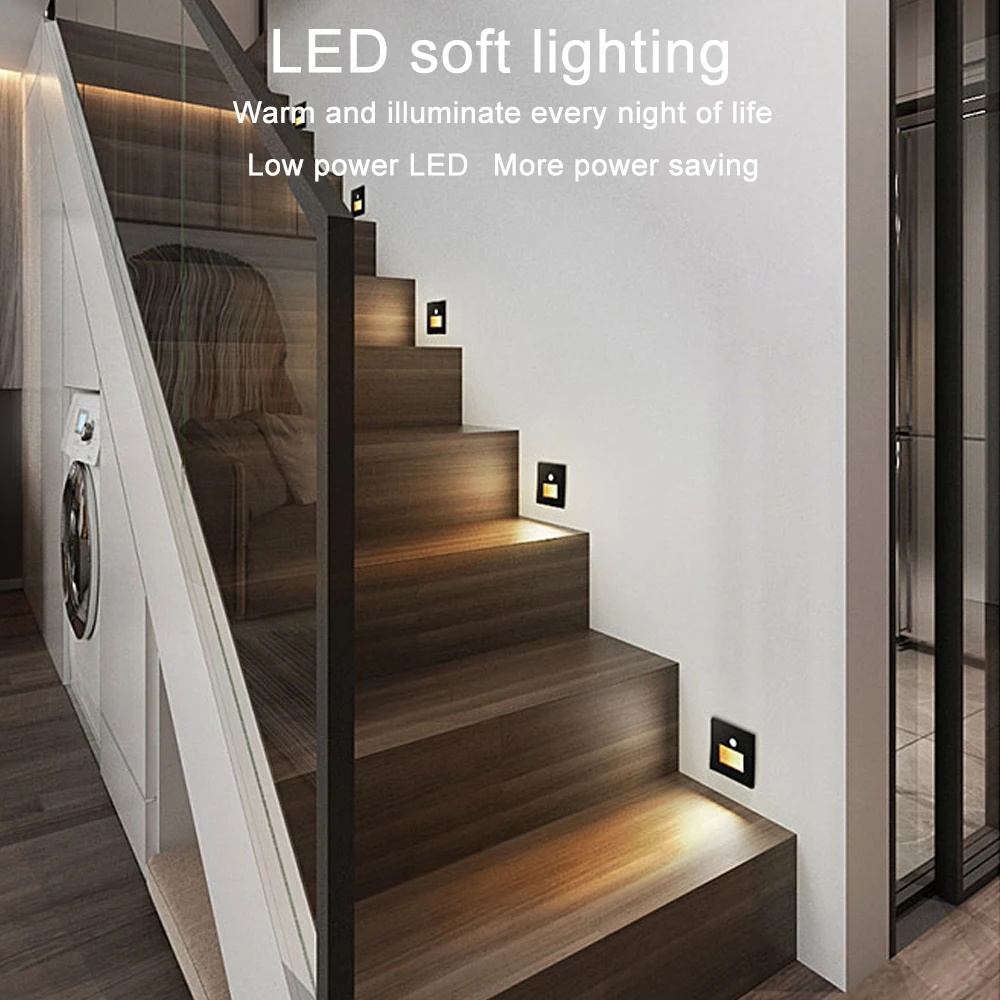 SANDIY Lampade Da Parete Sensore Da Incasso Luce Notturna per Soggiorno Step&Stair Foyer Bagno Comodino 2W LED Apparecchio di Illuminazione Interna