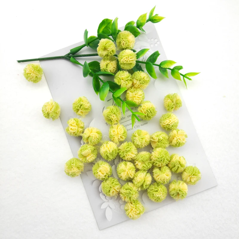 Elastische Blumenkugel aus Netzstoff für Kinder, Haarspangen-Accessoires, künstliche Stoffblumen, 1,5 cm, 100 Stück pro Packung. – Detail 4