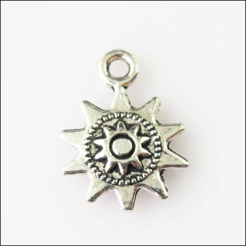 30 New Sun Flower Tibetan Silver Tone Charms Pendants 12.5x17mm