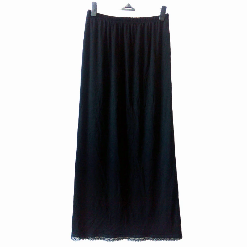 Saia de cintura saia modal vestido de renda preto e branco 27 polegadas