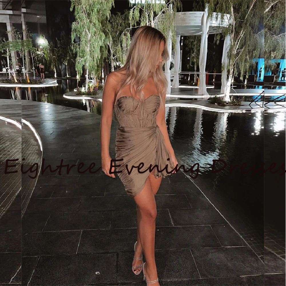 Eightree Sexy Fashion Short Prom Dress Sweetheart Sleeveless Mini Dubia Elegant Formal Gowns Evening Night Prom Dresses