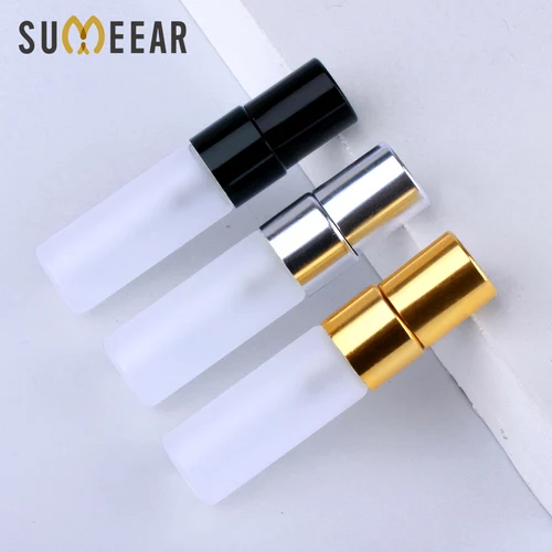Minibotella esmerilada para Perfume, atomizador portátil para viaje, contenedor de cosméticos, 3ml, 100 unidades por lote
