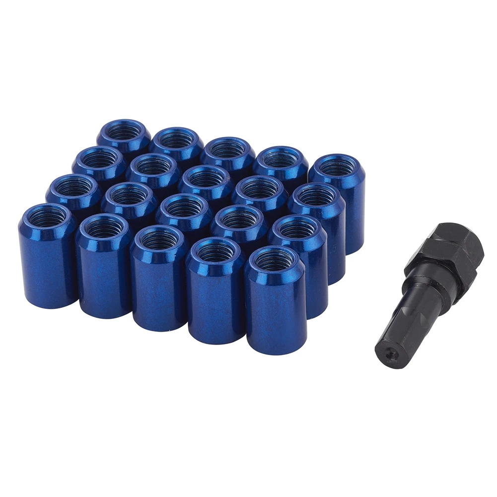 20pcs 32mm Length Car Wheel Nuts Hexagon 20mm M12x1.25 , M12x1.5 Lug Nuts JDM Racing Accessories Aluminum Taper Conical Seat