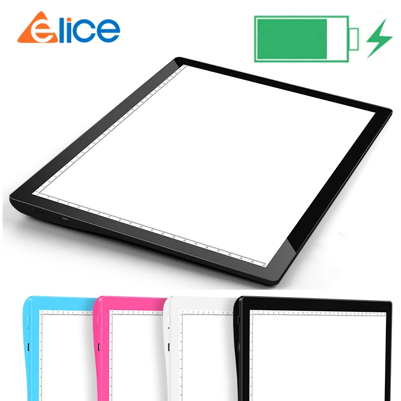 Elice battery style support charging function LED Drawing Tablet Digital Graphics Pad Tracing Drawing Board