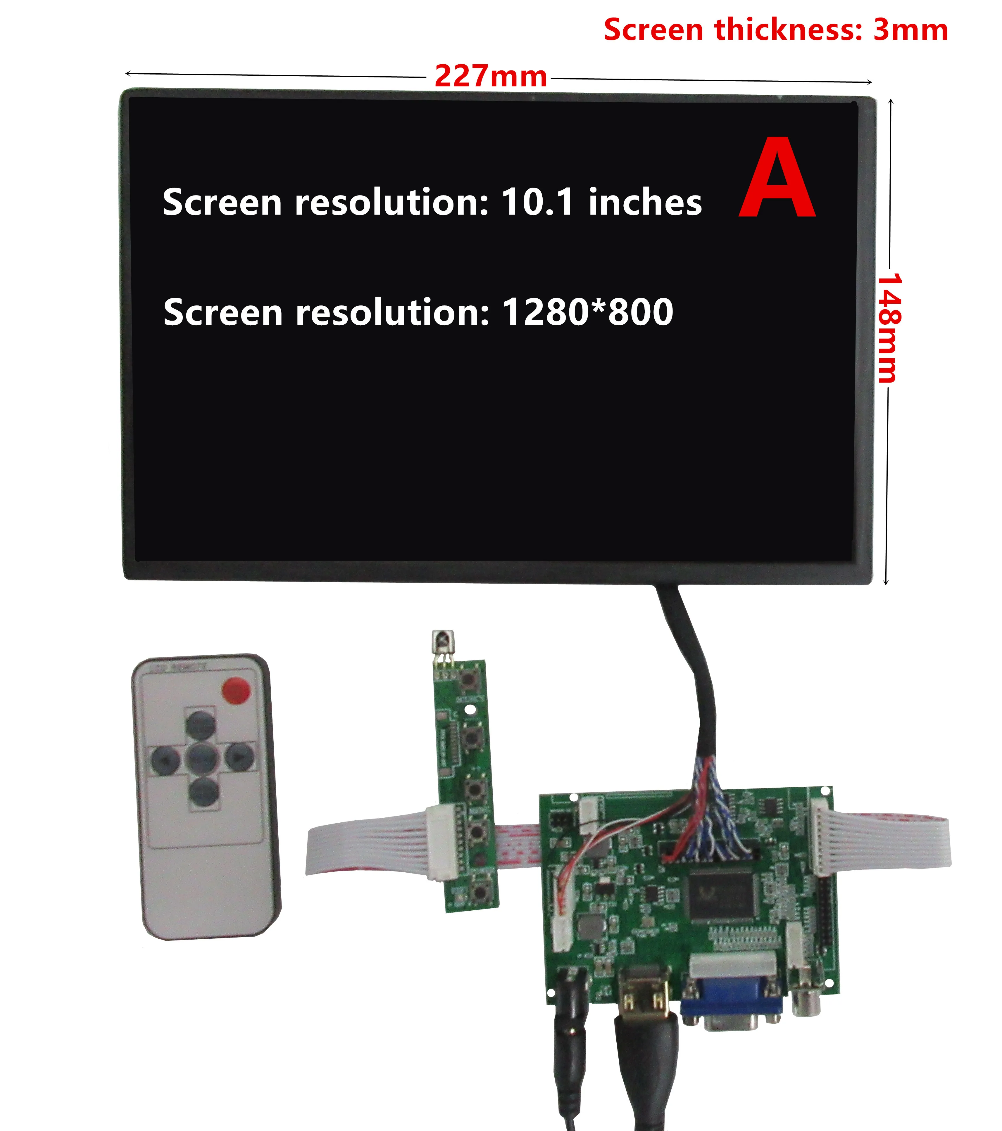 10.1Inch IPS Screen Display LCD Monitor HDMI-Compatible/VGA/AV Driver Control Board For Lattepanda,Raspberry Pi Banana Pi