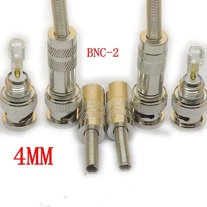 BNC Male head 75-2-2 All copper monitoring video plug with welded spring small hole connector Q9