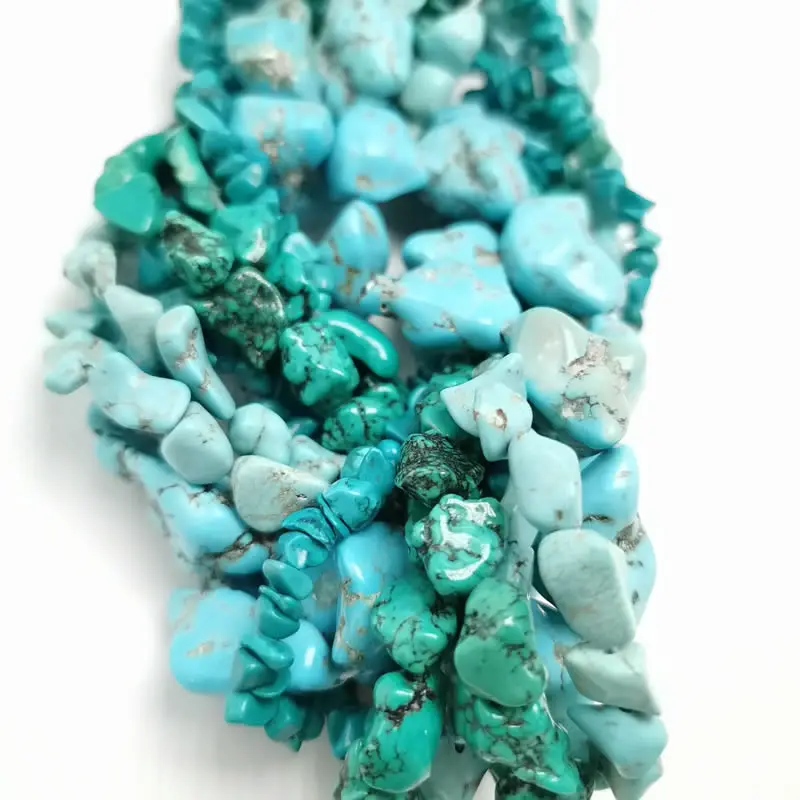 Wholesale Freeform Gravel Natural Turquoises Stone Beads In Loose 15\