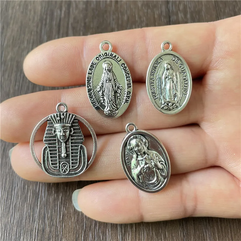 20pcs Tibetan silver metal pendant DIY production of religious statues flag necklaces bracelets pendants wholesale metal alloy