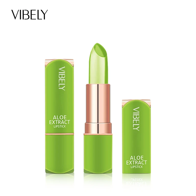 VIBELY Magic Aloe Vera Lipstick Color Changing Aole Gel Moisturer Lip Balm Longlasting Wholesale Women Makeup Cosmetics Products