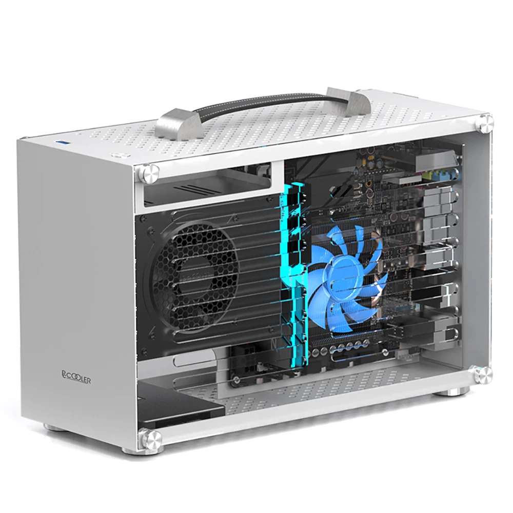 ITX mini dálnice a4 počítač pouzdro 7.5L aluminium mini-itx základní deska PC pouzdro test lavice podpora SFX energie poskytnout vedio karta