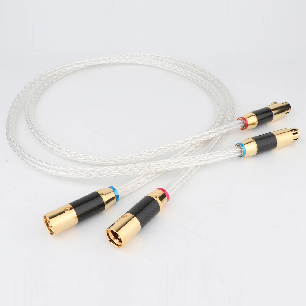 Imagem -05 - Oi-end 8ag Banhado a Prata Occ 16 Fios Cabo de Áudio com Fibra de Carbono Pinos Xlr Cabo Equilibrado Conector Xlr Alta Qualidade