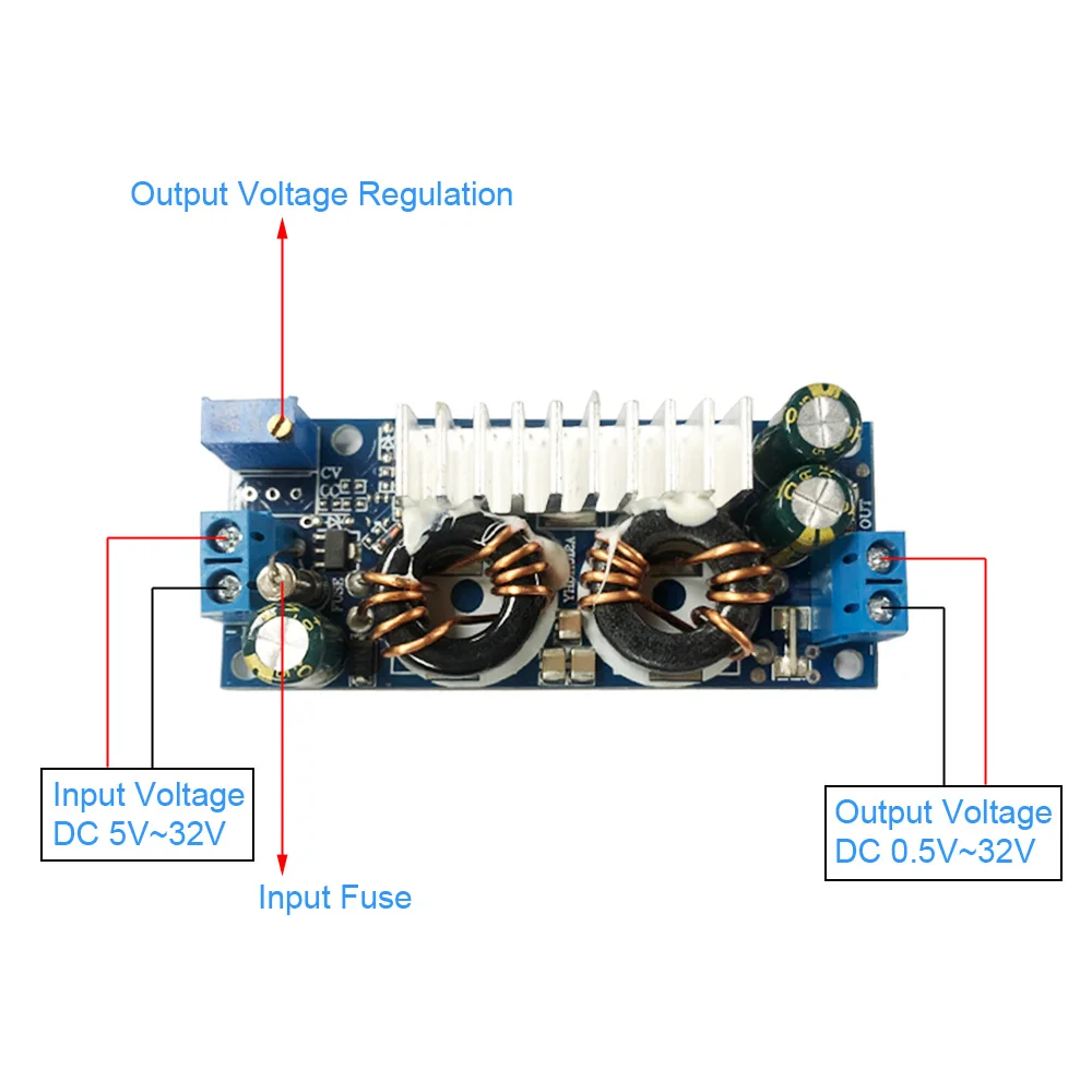 Adjustable DC-DC Step Down Buck Converter CC CV LED Driver Power Supply Module Battery Charging 5A 10A 12A 20A 5V 12V 24V 36V