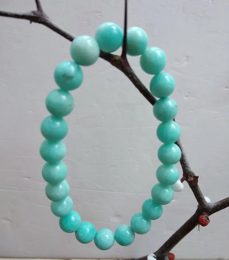 

8mm Nature He Tian Jade Gemstone Bangle Amulet Mala Bead Bracelet Rosary Bless Decorations