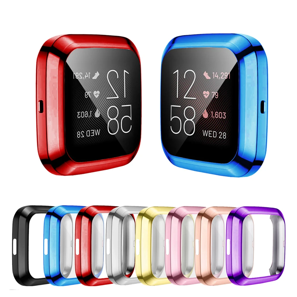 Caso para fitbit versa 2 tpu macio chapeamento protetor capa para fitbit versa2 relógio de proteção all-inclusive caso escudo acessórios