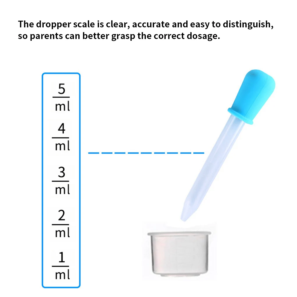 Conta-gotas de silicone para alimentação de bebês, 6/peças, 5ml, pipeta líquido para alimentação de bebês, conta-gotas para material escolar de