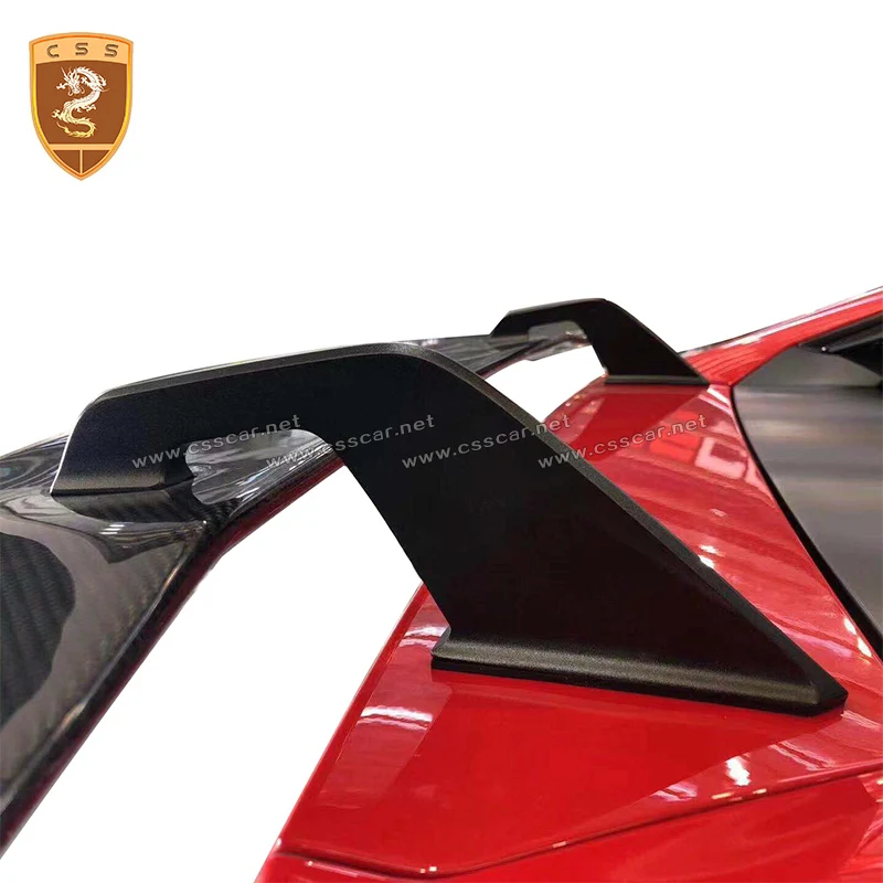 real carbon fiber rear wing spoiler for Lamborghini Huracan LP610 LP580 retrofit vors style two trunk lid tail fin decoration