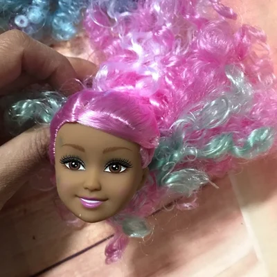 new brand 1/6 30 cm bar doll head diy gift for girl curly wild-curl up original accessories