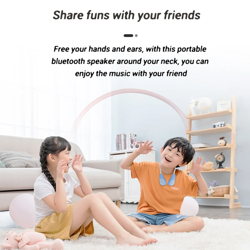 AIKSWE Neck Bluetooth Lautsprecher Tragbare Drahtlose Bass Surround Stereo Sound Hands-Free Mit Mikrofon Im Freien Sport Lautsprecher