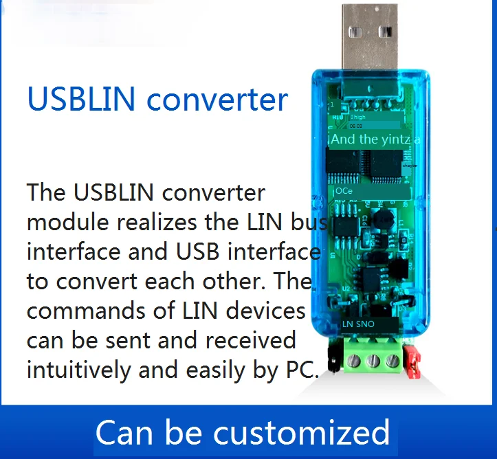 Usblin converter USB to Lin Lin to USB Lin device debugger with isolated virtual serial port