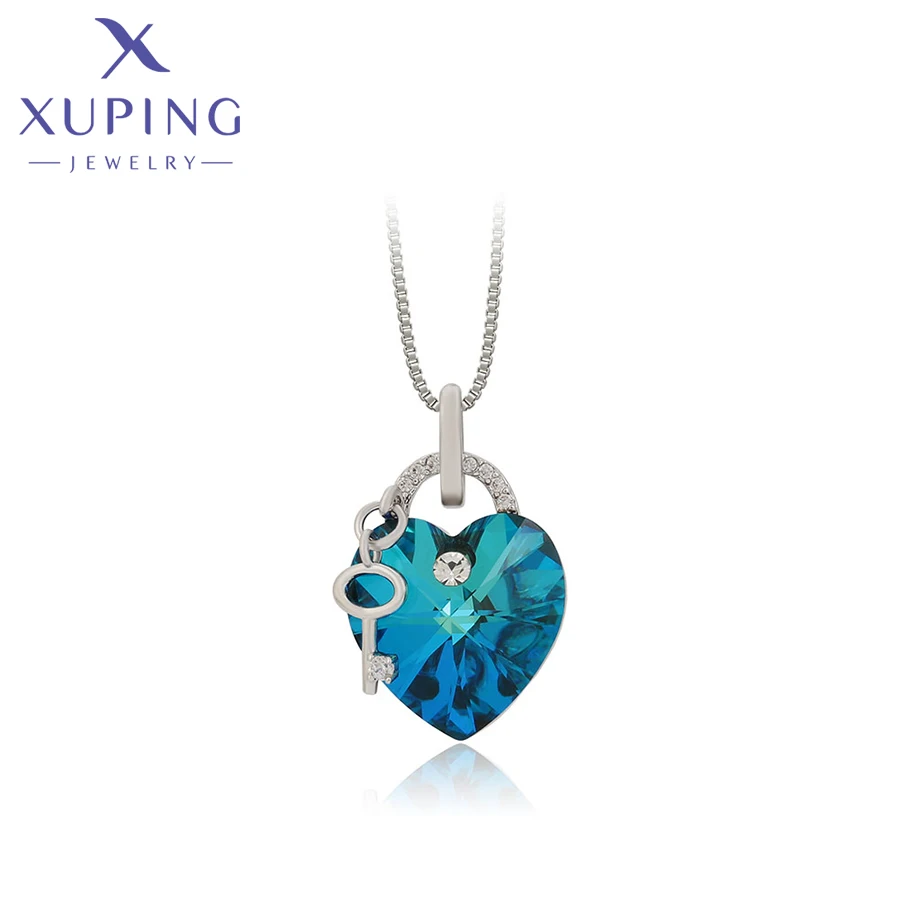 Xuping Jewelry Fashion Heart Shaped Crystal Pendant Necklace for Women Gift A00623482