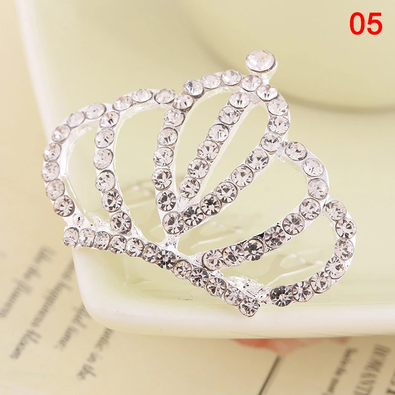 Girls Kids Princess Crown Mini Cute Flower Crystal Rhinestone Hair Combs Birthday Party Tiaras Decor Jewelry Hair Accessories