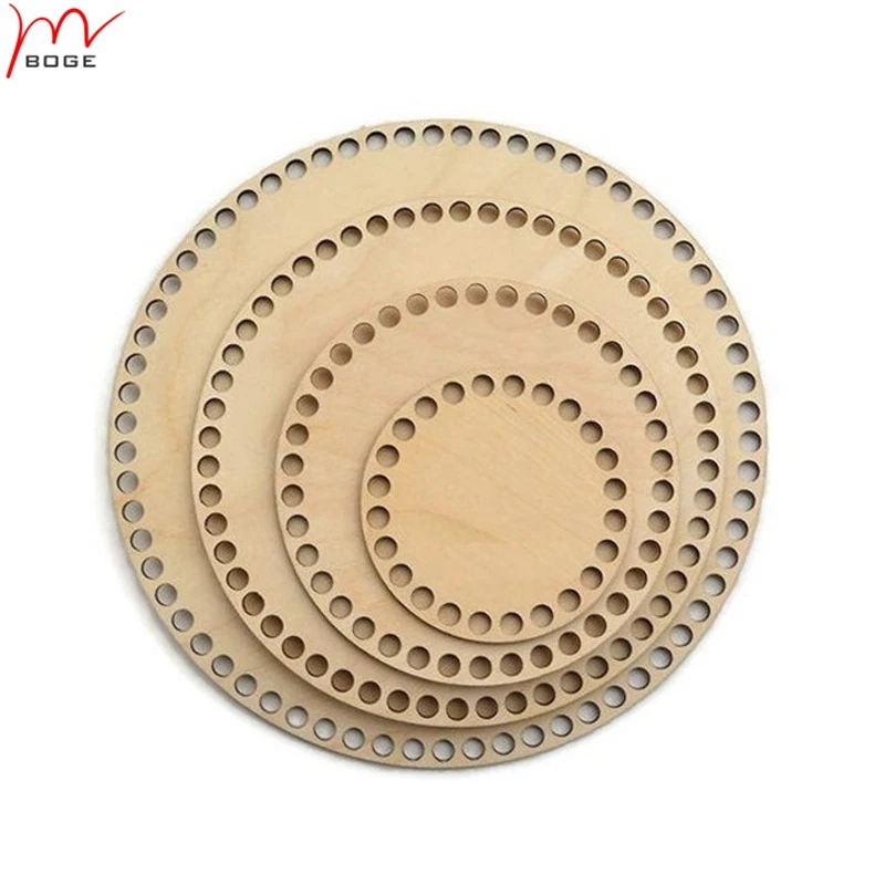 Set of 4pcs Circle wooden bottoms for crochet basket Crochet tools SET Wood bottoms Base