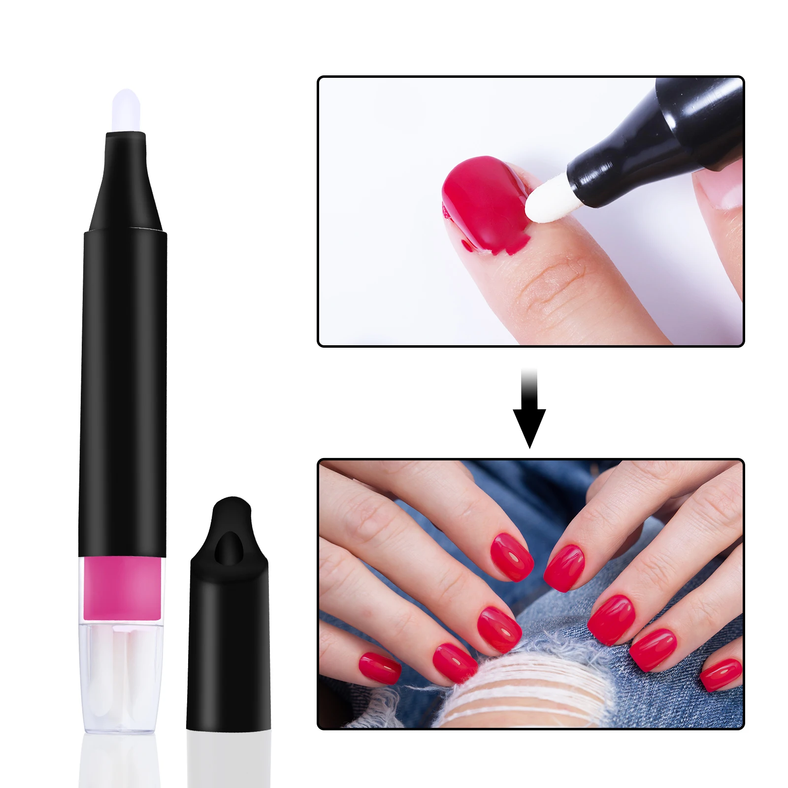 6 Replacement Tips Nail Art UV Gel Nail Polish Remover Pen Manicure Cleaner Polish Corrector Remover Pen Remover Wrap Tool