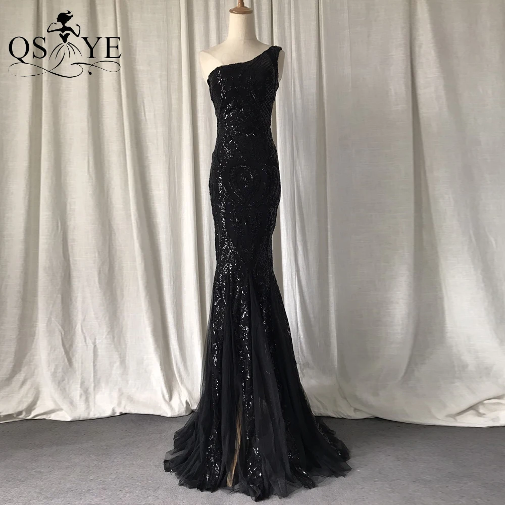 Robe de soirée noire à paillettes pour femmes, motif scintillant, robe de Rhsirène en dentelle, longue robe de soirée formelle, mode, 2025